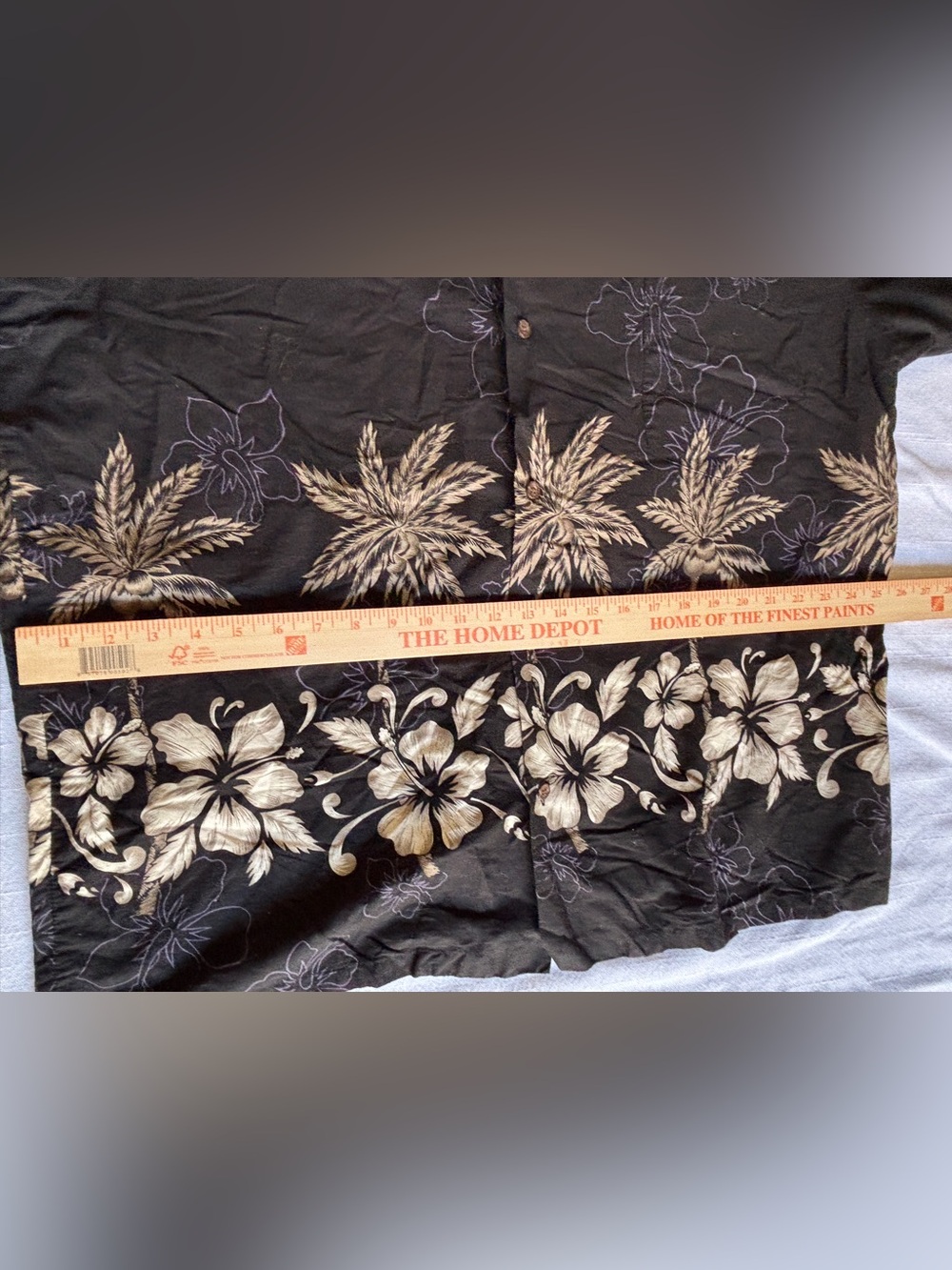 Vintage Hawaiian Black Cotton Button up Shirt ~ Men’s 3X - Picture 10 of 13